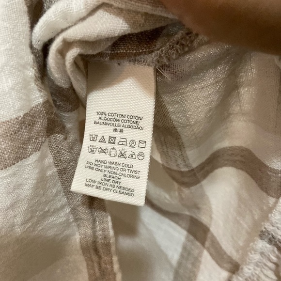 Free People Peppy Plaid Ruffle back tunic top Long Sleeve Button down size small - Picture 8 of 8